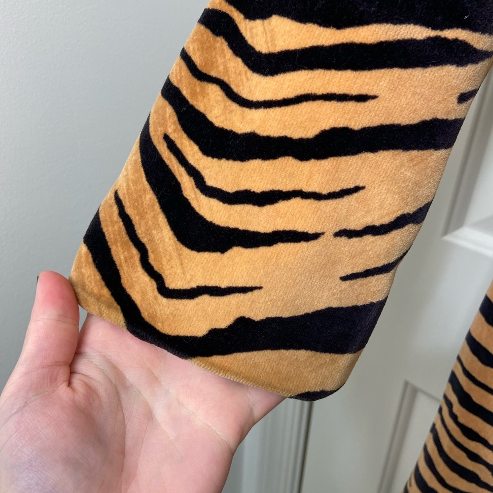 EUC Vintage Rain Cheetahs Naman women’s soft tiger print fur peacoat trench coat - Picture 2 of 8